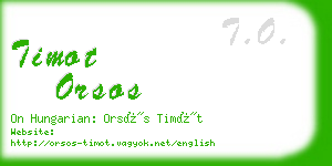 timot orsos business card